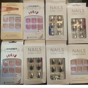 Various  packs of  Press On TOENAIL Design - Short Square F